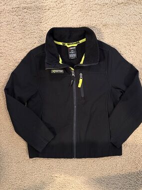 Xpedition Kids' Black Rain Jacket with Yellow Trim
